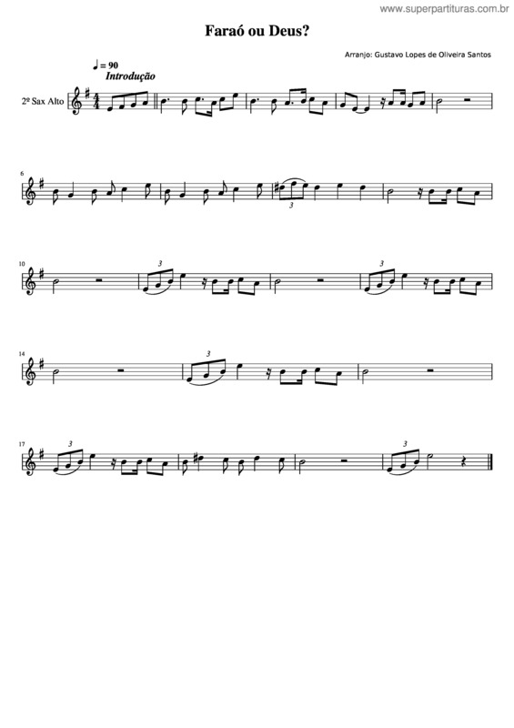 Partitura da música Faraó Ou Deus