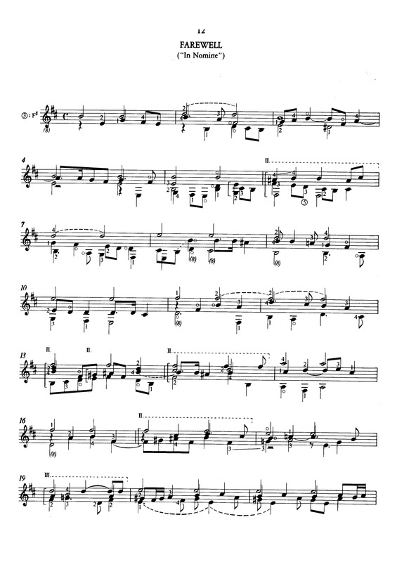 Partitura da música Farewell (In Nomine)