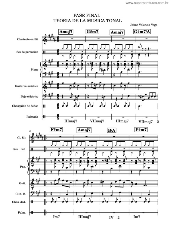 Partitura da música Fase Final Teoria De La Musica Tonal