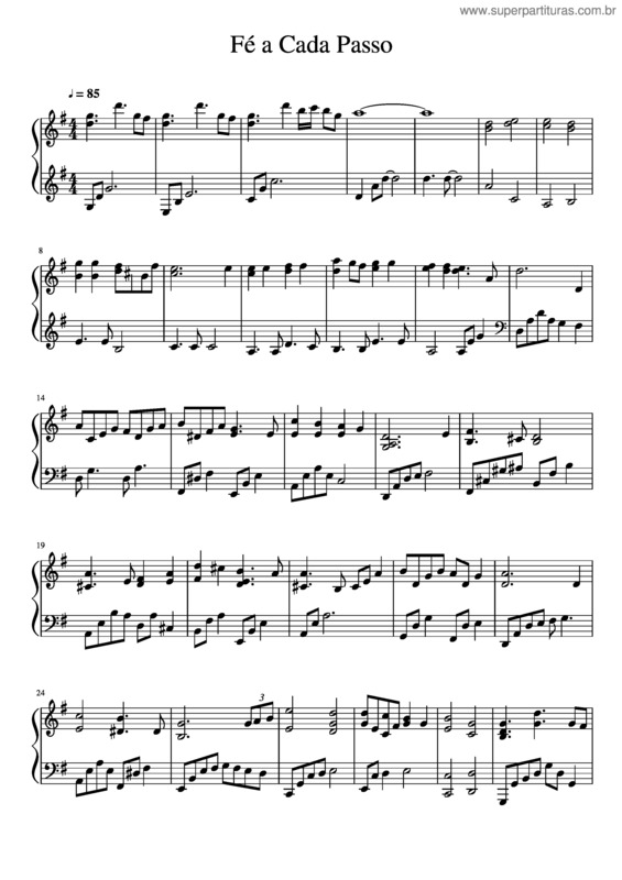 Partitura da música Fé A Cada Passo