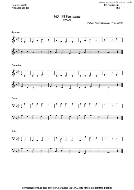 Partitura da música Fé Persistente v.2