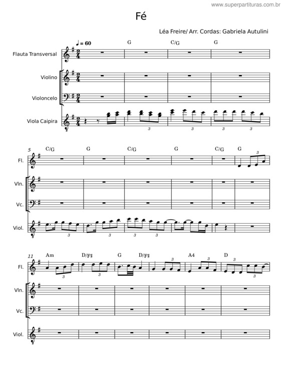 Partitura da música Fé v.6