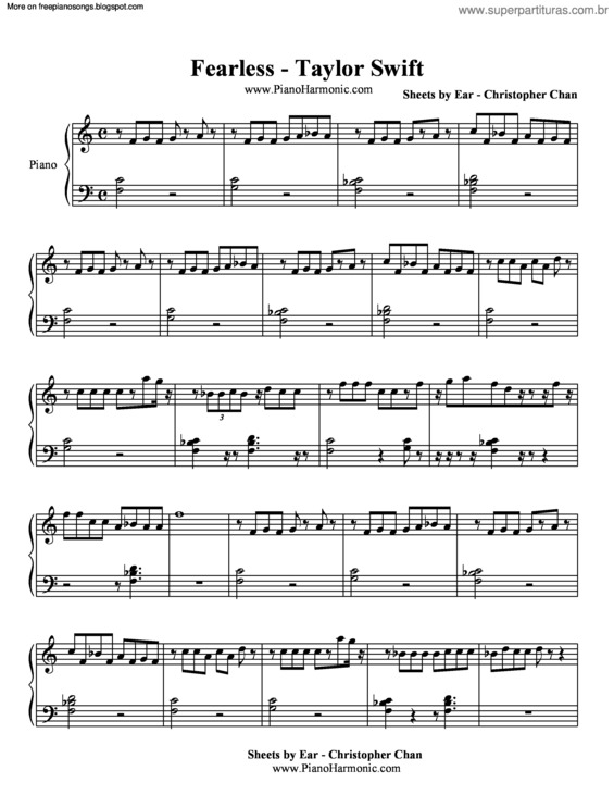 Partitura da música Fearless v.4