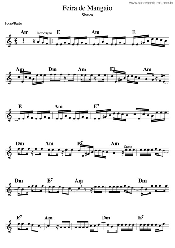 Partitura da música Feira De Mangaio v.11