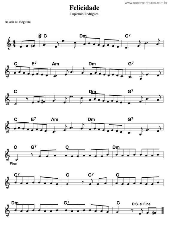 Partitura da música Felicidade v.15