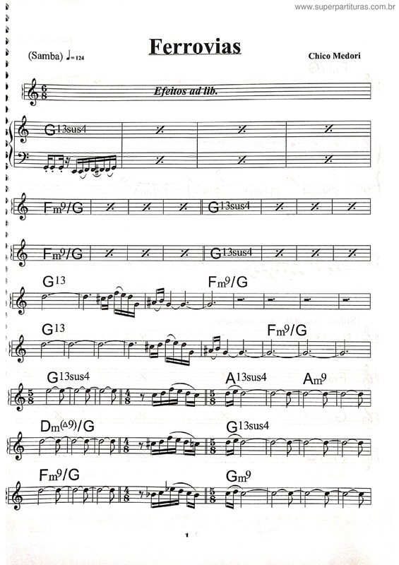 Partitura da música Ferrovias