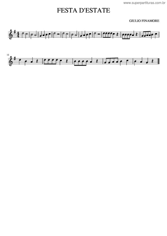 Partitura da música Festa D`Estate