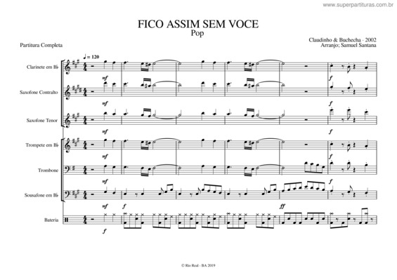 Partitura da música Fico Assim Sem Você v.20