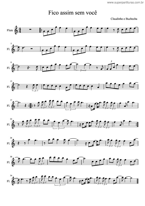 Partitura da música Fico Assim Sem Você v.22