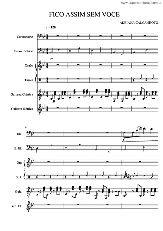 Partitura da música Fico Assim Sem Voce v.32