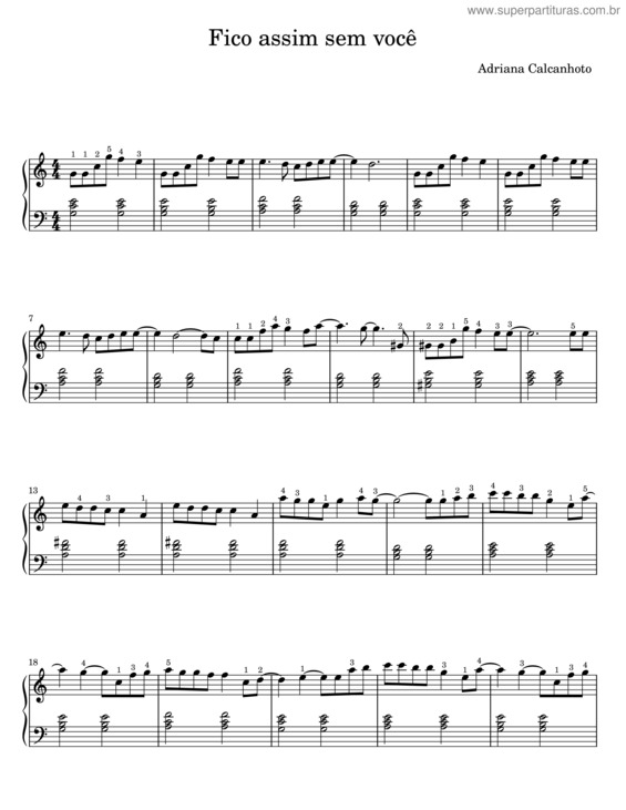 Partitura da música Fico Assim Sem Você v.35