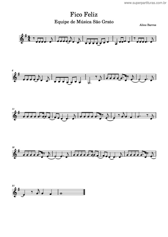 Partitura da música Fico Feliz v.4