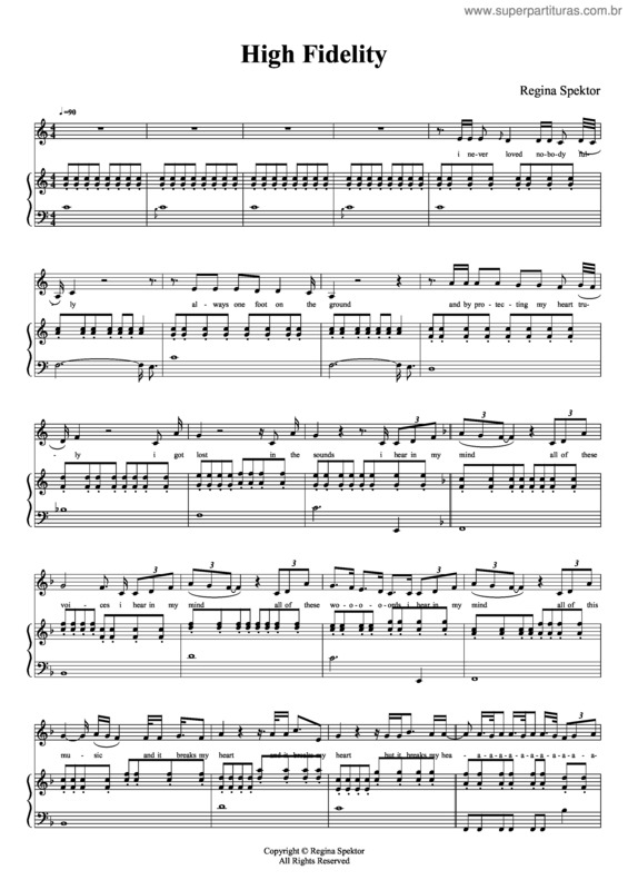 Partitura da música Fidelity