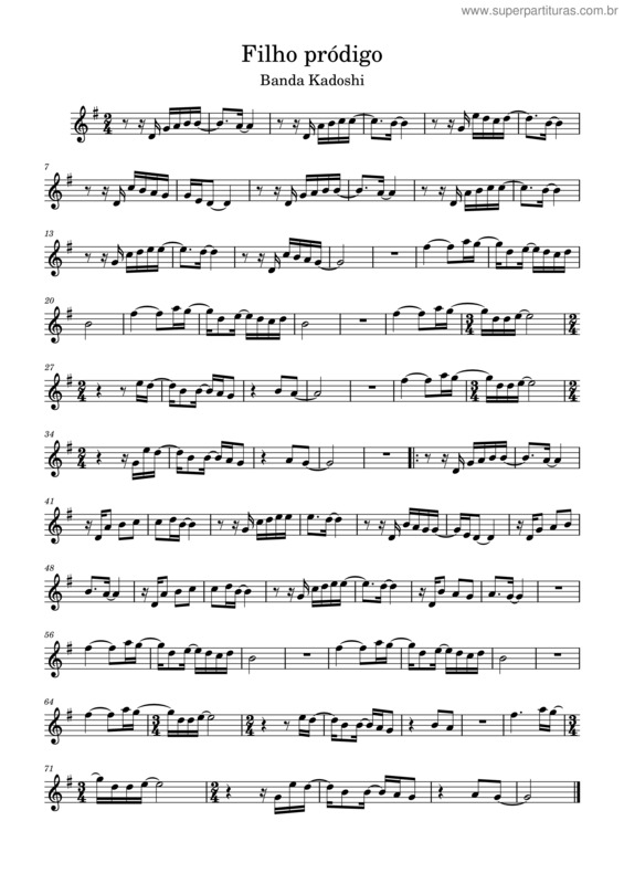 Partitura da música Filho Pródigo v.5