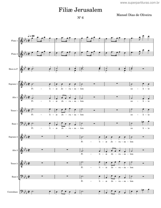 Partitura da música Filiæ Jerusalem In E-Flat Major