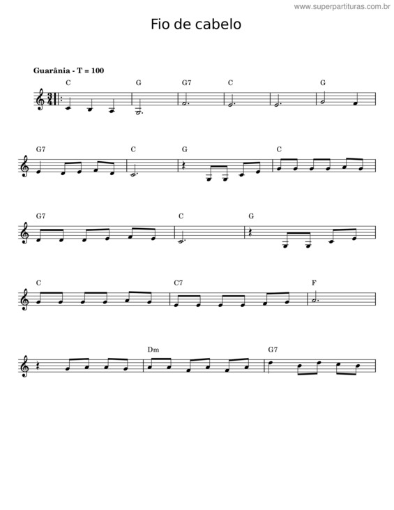 Partitura da música Fio De Cabelo v.7