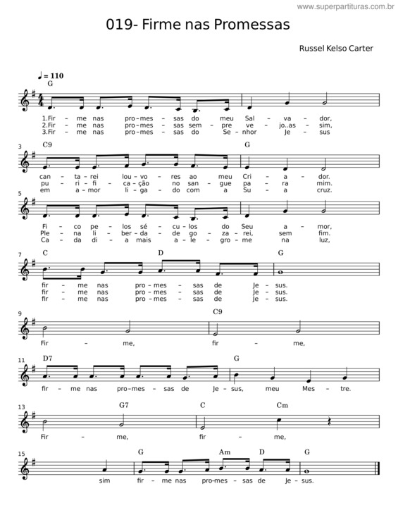 Partitura da música Firme Nas Promessas v.23