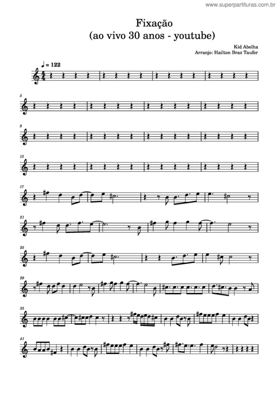 Partitura da música Fixação v.2