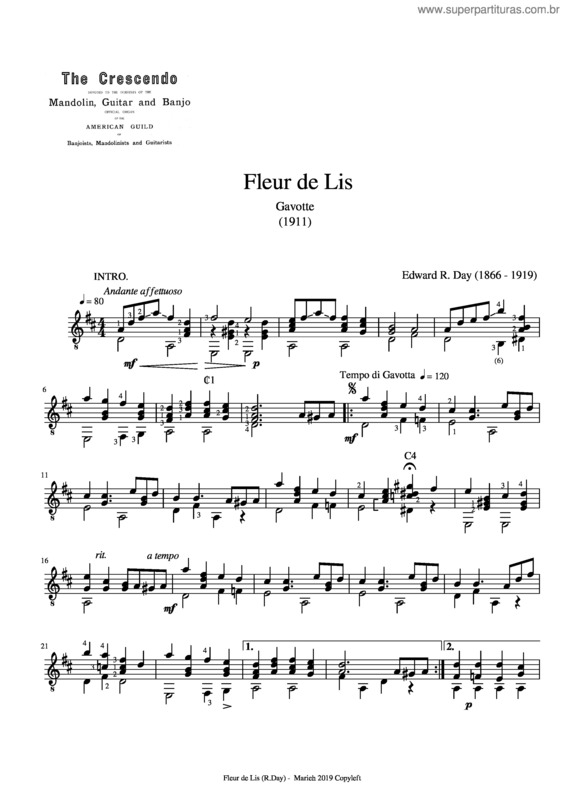 Partitura da música Fleur De Lis