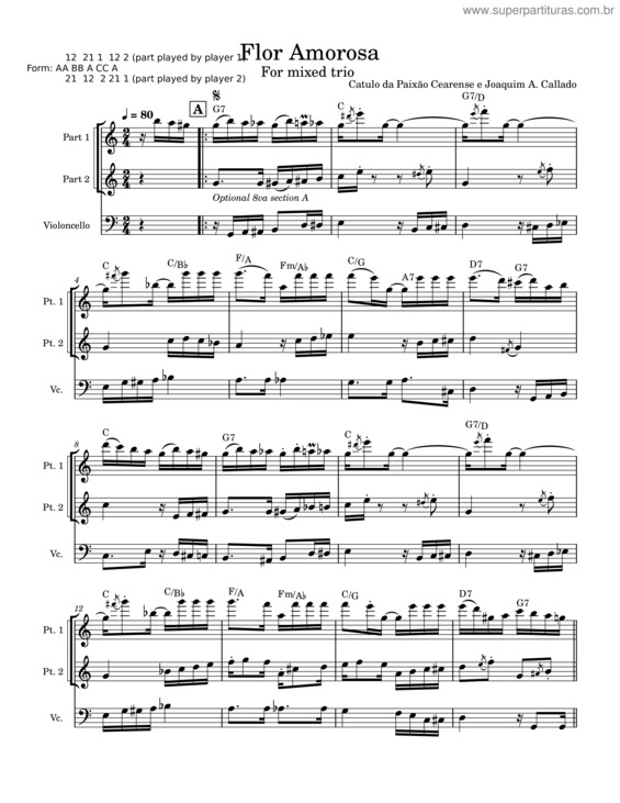 Partitura da música Flor Amorosa v.29