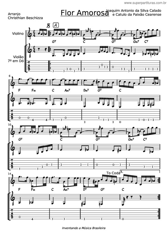 Partitura da música Flor Amorosa v.32