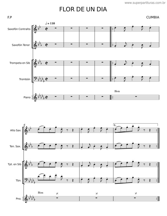 Partitura da música Flor De Un Dia