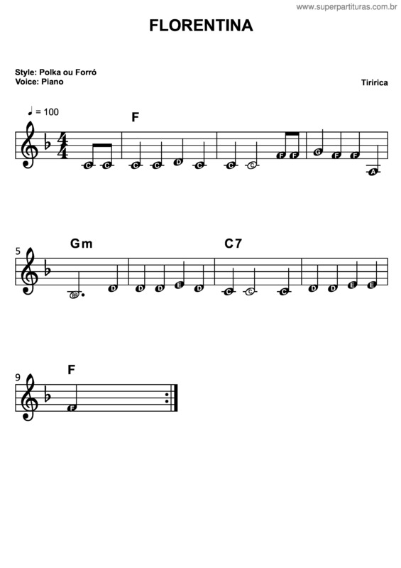 Partitura da música Florentina v.4