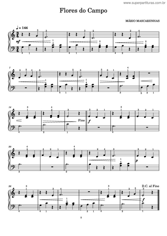 Partitura da música Flores Do Campo v.3