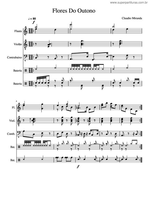 Partitura da música Flores Do Outono