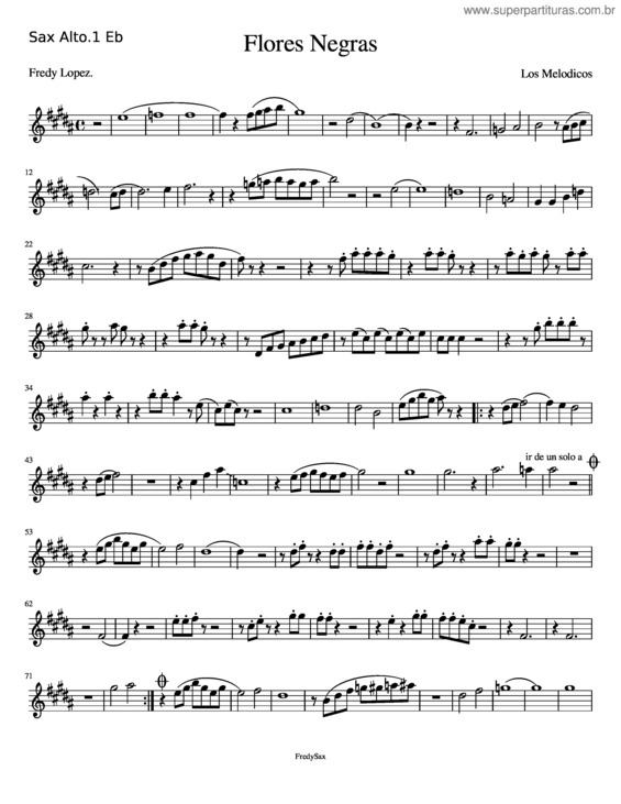 Partitura da música Flores Negras v.3