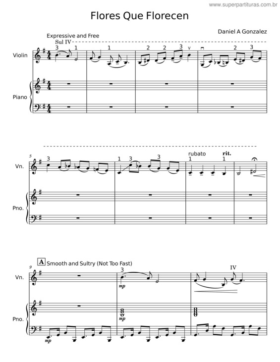 Partitura da música Flores Que Florecen