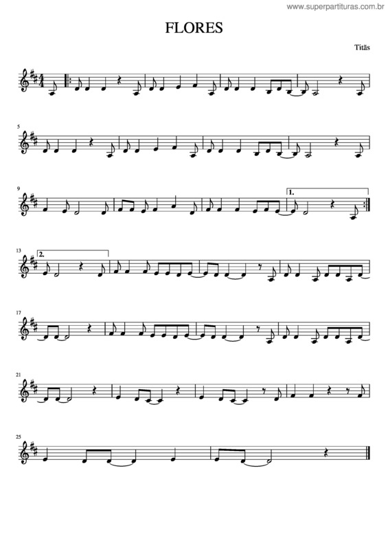 Partitura da música Flores v.3