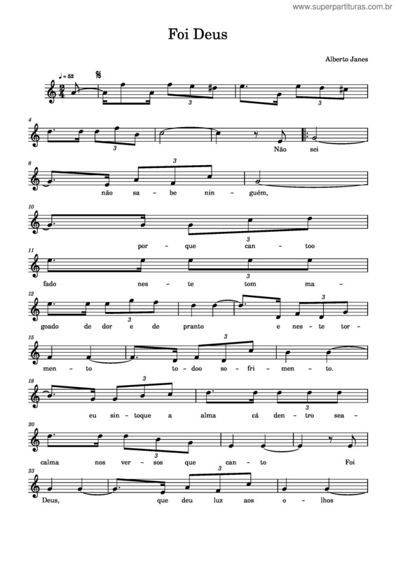 Partitura da música Foi Deus v.8