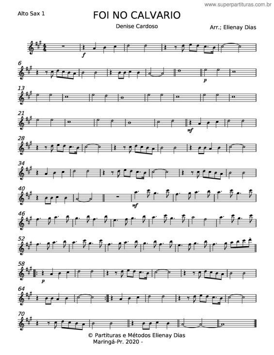 Partitura da música Foi No Calvário v.2