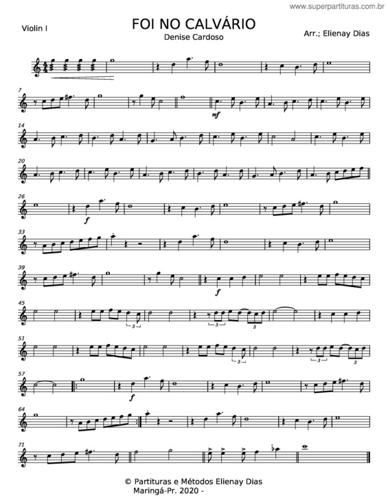 Partitura da música Foi No Calvário v.4