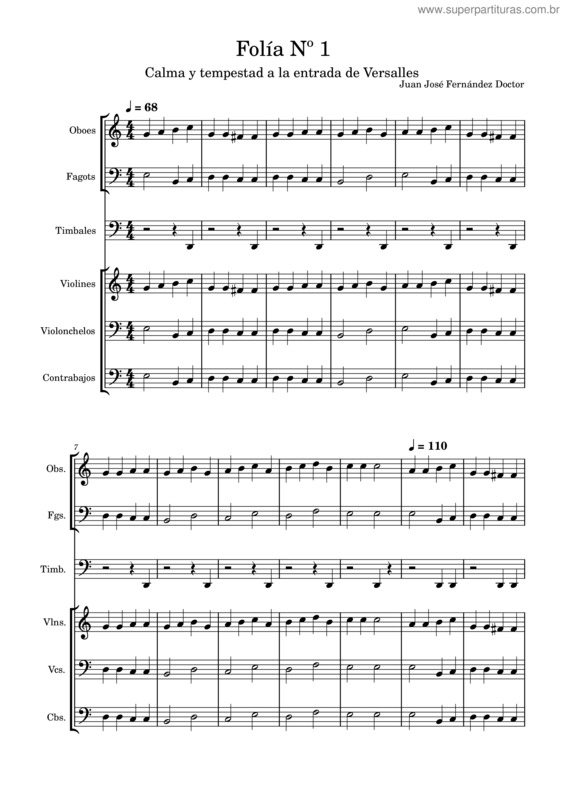 Partitura da música Folía Nº 1