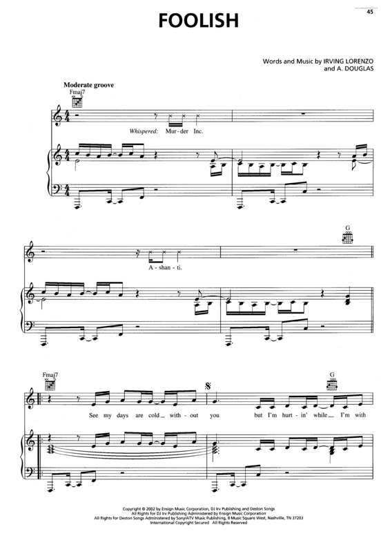 Partitura da música Foolish