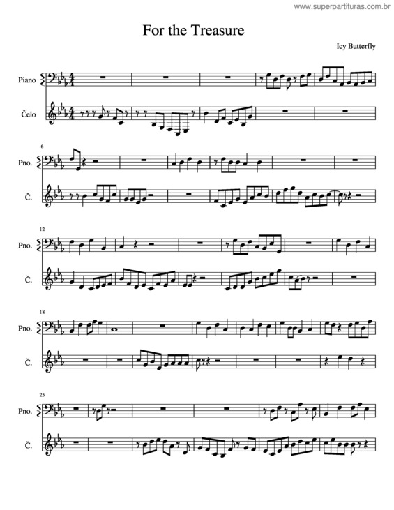 Partitura da música For The Treasure