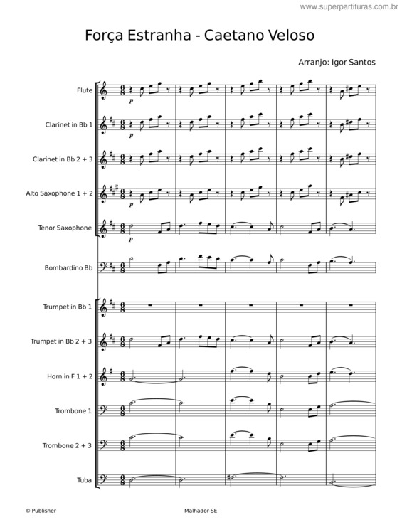 Partitura da música Força Estranha v.13