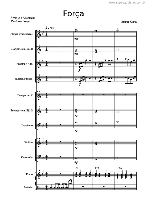 Partitura da música Força