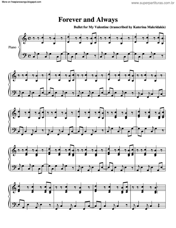 Partitura da música Forever And Always v.3