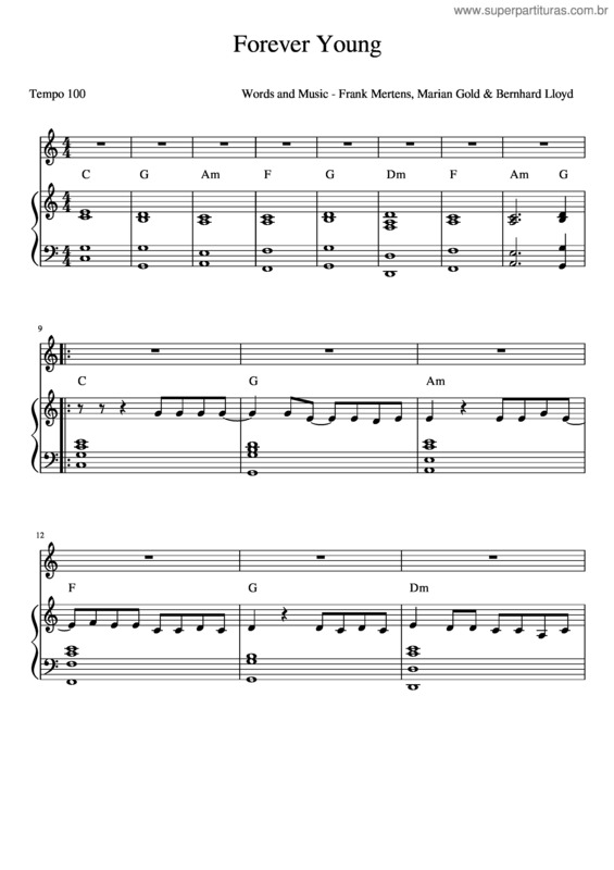 Partitura da música Forever Young v.8