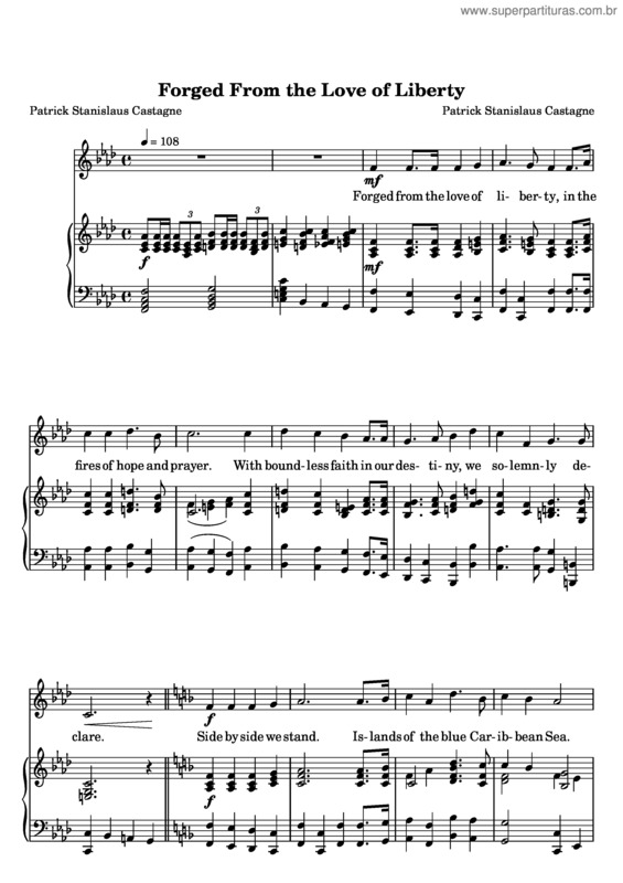 Partitura da música Forged from the Love of Liberty