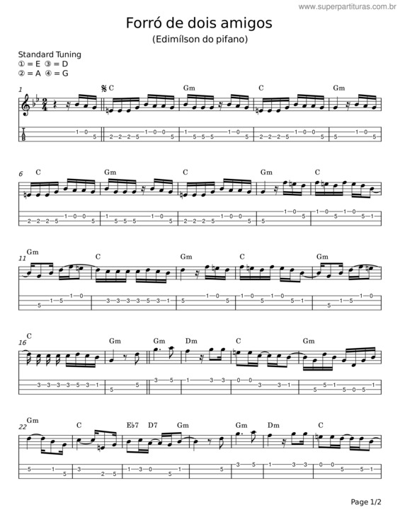 Partitura da música Forró De Dois Amigos