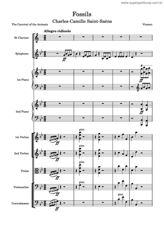 Partitura da música Fossils