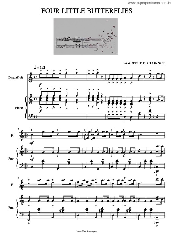 Partitura da música Four Little Butterflies