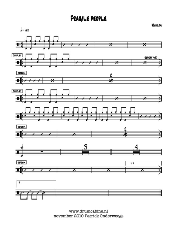 Partitura da música Fragile People