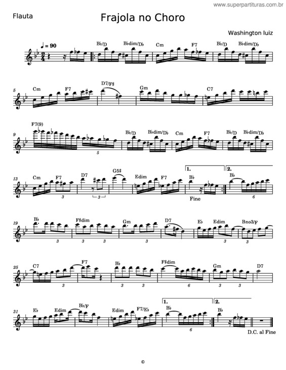 Partitura da música Frajola No Choro