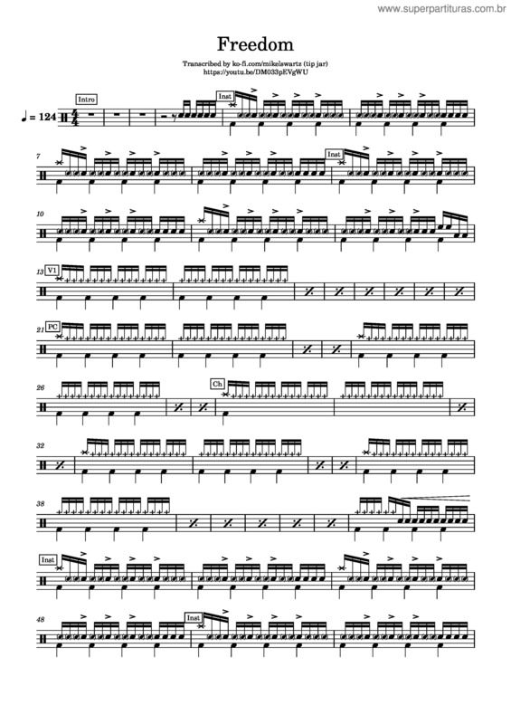 Partitura da música Freedom v.2