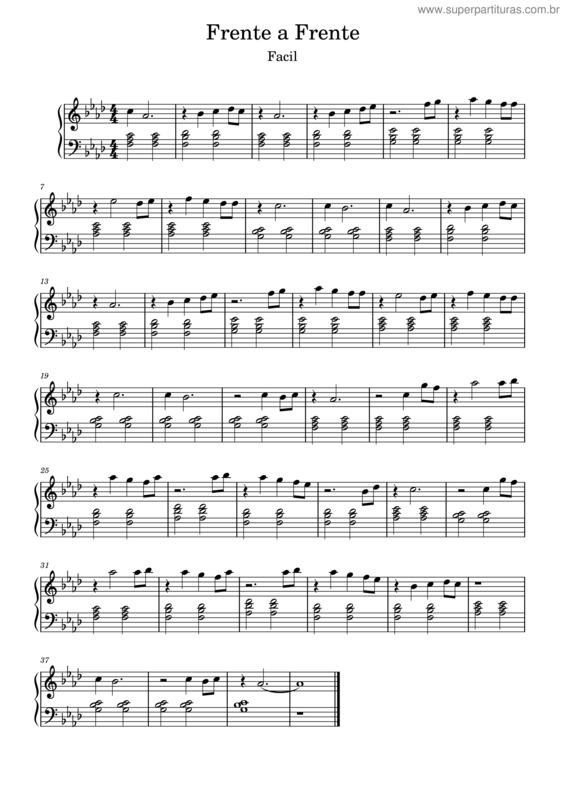 Partitura da música Frente A Frente v.2